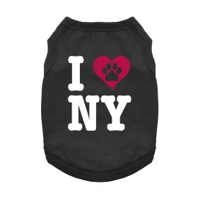 I Love New York Dog Shirt (Color: Black, size: 2X-Large)