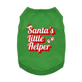 Santa's Little Helper Dog Shirt (Color: Green, size: 3X-Large)